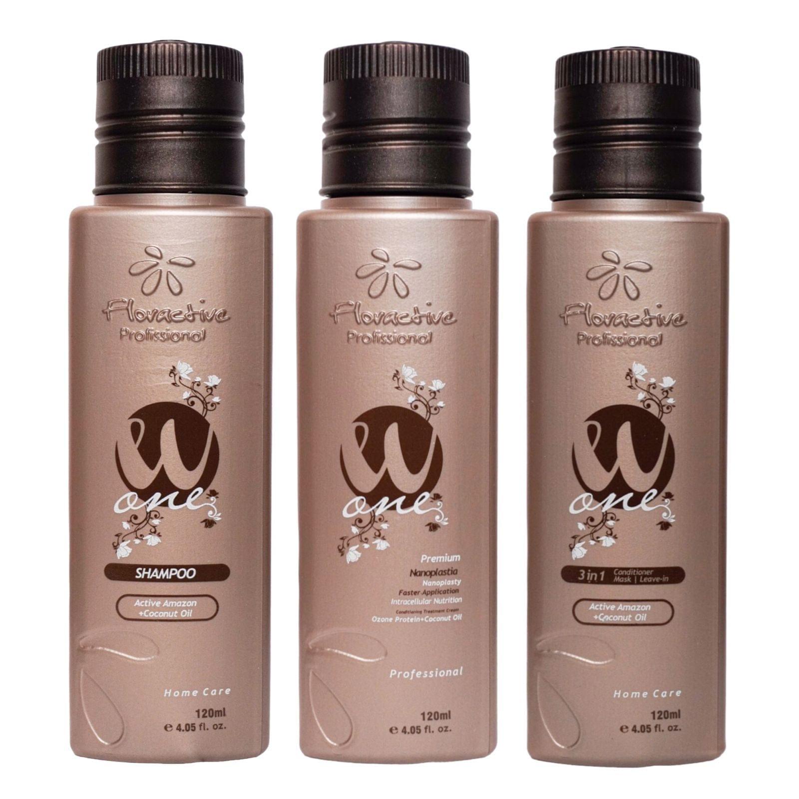 Kit W-One 120ML (Shampoo + Nanoplastia + 3en1)